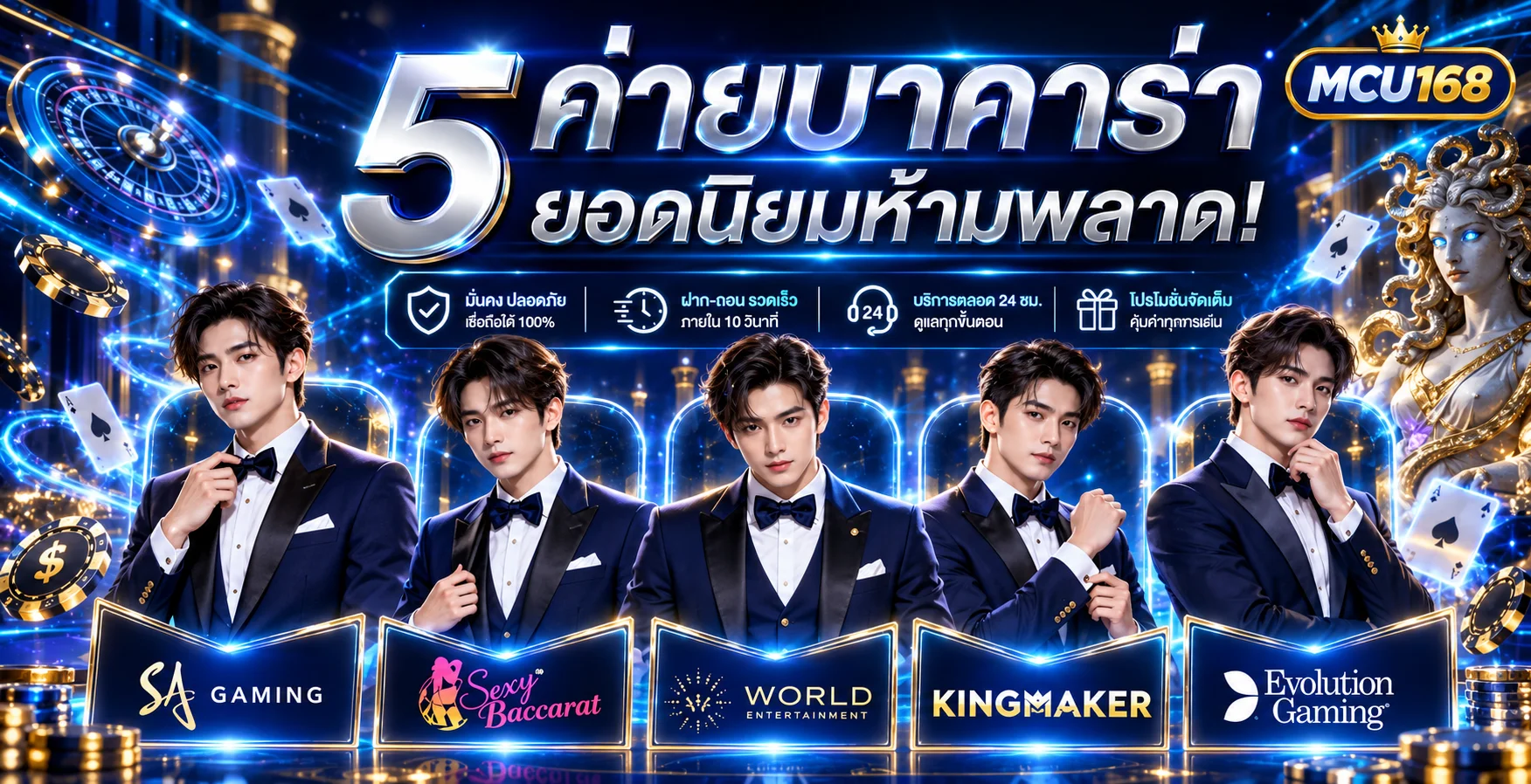 แบนเนอร์ MCU168 บาคาร่าออนไลน์พร้อมค่ายคาสิโนสดยอดนิยม